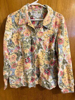Vintage Susan Bristol button up linen cotton jacket/shacket